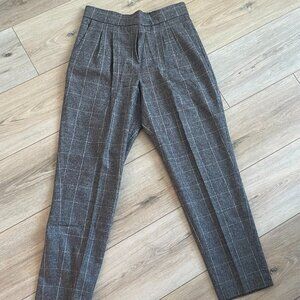 Aritzia Gray Plaid Ankle Pants